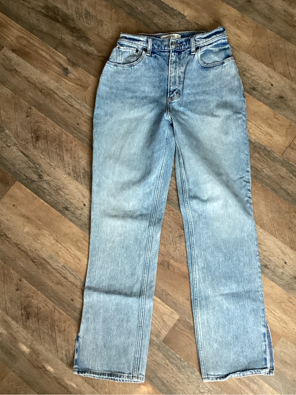 Abercrombie and Fitch Light Blue High-Rise Straight Leg Women's Jeans